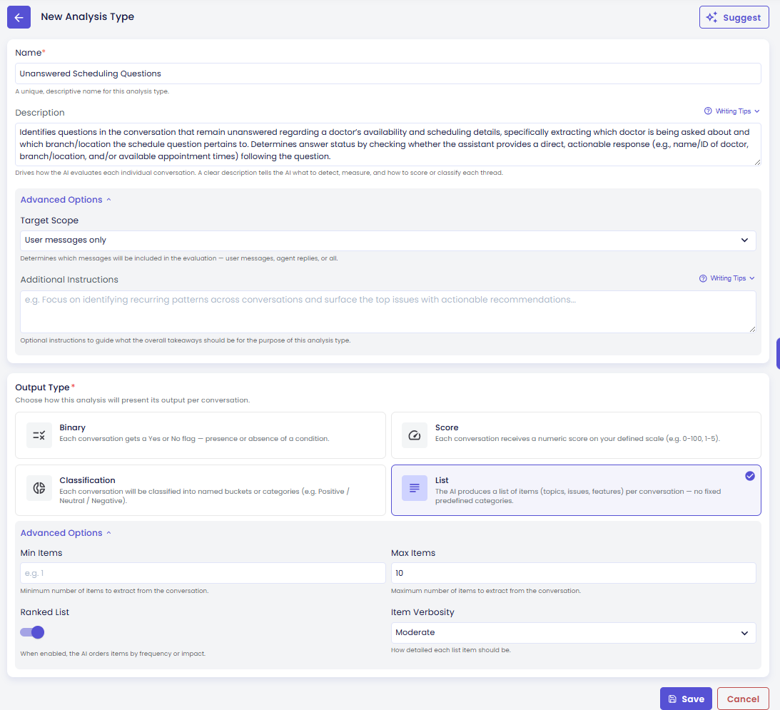 AI Suggestion β form filled with the generated suggestion