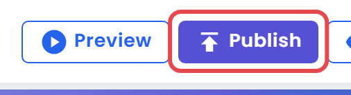 Top bar dengan tombol Preview dan tombol Publish yang diberi kotak